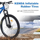 ZNTS Mountain Bike for Men and Women 26 inch 24 Speed Suspension Fork KENDA Tires W1019P187576