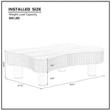 42.52 Inch Modern Wooden Handcraft Drum Coffee Table Irregular Shaped Coffee Table for Living W2582P279956