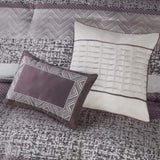 7 Piece Jacquard Comforter Set Purple Queen B03597199