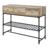 Mankato Oak and Sandy Black Sofa Table B062P186450