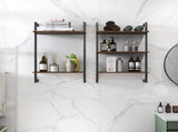 3 Tier and 2 Tier Bathroom Shelves Metal, Wood Hanging Storage Bookshelf W331P279736