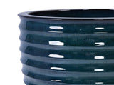 Handmade Deep Green Ceramic Planter, 17 Inch Diameter, 1 Piece, Horizontal Ripples Pattern, for W3273P326363