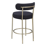 Modern Sherpa Counter Height Stools Set of 2, Uphsoltered 26" Seat Height Barstools with Brushed 57237025