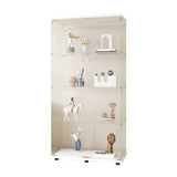 ZNTS Two-door Glass Display Cabinet 4 Shelves with Door, Floor Standing Curio Bookshelf for Living Room 95962765