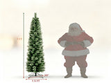 7ft Pre-Lit Slim Pencil Christmas Tree with 8 Light Modes & Remote Timer, Flame Retardant PVC, 68734458