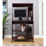 Microwave cart computer cart utility cart with hutch shelves spice rack mobile on locking castors B107P306191