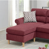 Velvet Reversible Sectional Sofa in Paprika Red B01682327
