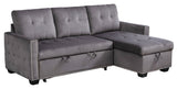 77 Inch Reversible Sectional Storage Sleeper Sofa Bed L-Shape 2 Seat Sectional Chaise With Storage W120343143