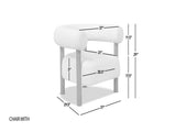 Fuji 37" Mid Century Modern Barrel Accent Arm Chair, Ivory White Boucle B2719P238263