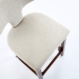 Mid Century Modern Counter Height Bar Stools Set of 2, Farmhouse Linen Fabric Upholstered Accent W1143P296347