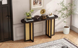 TREXM Farmhouse Rattan Console Entryway, Narrow Console with Storage, Hallway N715P245743P
