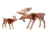 2pcs 4ft 30V 3.6W Moose Family 200LED Leather String Light Garden Moose Decoration Brown 22777896