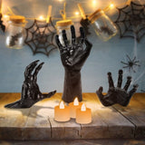 3Pcs Creepy Reaching Hands With Lighted Candles Wall Mounted Halloween Decoration Witch Devil Hand 19298057
