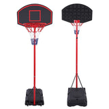 ZNTS Portable Removable Adjustable Teenager Basketball Rack Black & Red 82569361