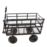 ZNTS (Black double fence utility cart) Wagon Cart Garden cart trucks make it easier to transport firewood W22784159