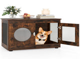 2-in-1 Dog Crate End Table - Rustic Brown, 88lbs Capacity, Farmhouse Style, 32.5"x18.5"x23.5" 48731244