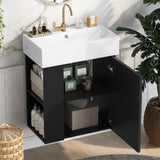 21.6 inch Modern Floating Bathroom Vanity with Ceramic Basin - Perfect for Small Bathrooms, N729P170390B
