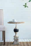 ZNTS 18.5x23" Small Distressed White Side Table, Retro Elegant W2078125612