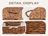 145L Round Laundry Hamper with Lid, Woven Natural Water Hyacinth Laundry Hamper 85727473