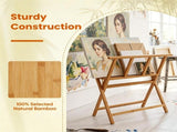 Natural Bamboo Art Storage Rack, Heavy-Duty Canvas Print Display Stand Holds Artwork Up to 34"x19", 03871321