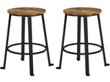 29.5" Metal Frame Backless Bar Stools for Kitchen/Bar, 2PCS, Rustic Brown 77042167