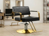 Black & Gold Salon Barber Chair for Hair Stylist with Hydraulic Pump & Thicken Cushion Beauty T6686P605588