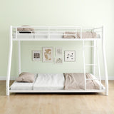 ZNTS Metal Bunk Bed Twin Over Full Size with Removable Stairs, Heavy Duty Sturdy Frame with 12" Under-Bed W1935P195937