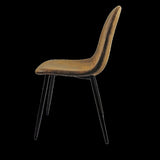 Dining Chairs Set of 4, Modern Accent Chairs with Soft glove suede Fabric Upholstered Seat, Spoon 02580000