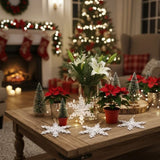 6PCS Set Iron Snowflake Christmas Ornaments Decor 6.3x1.8x6.7" Christmas Tree Hanging Set for Party 82764710