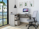 Raleigh L-Shaped Desk, Two Drawers, One Shelf, CPU Storage B128P148967
