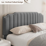 ZNTS LIFT UP QUEEN SIZE BED VELVET GREY 38452624