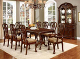 Formal Classic Set of 2pc Arm Chairs Dining Room Cherry Solid wood Damask Print Fabric Seat B011P248054
