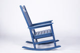 All Weather Rocking Chair Set with Side Table, 3-Piece Rocking Chair Set with Wood-Texture, Navy W2103P278564