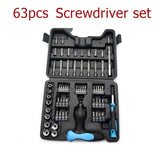63pcs Combination Screwdriver Set with Straight Cross Plum Blossom Six Purpose Ratchet for Household 37116017