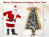 6FT Pre-Lit Flocked Christmas Tree with 42 Real Pine cones & Gold Ribbon Bows, 200 Warm White LEDs 8 N704P526149J