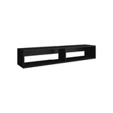 TV Stand 10.4" H, with 2 Shelves, Black B097P250856
