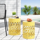 Outdoor Metal S/2 end table 73606.00YLW