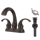 Bathroom Faucet 2-Handle Oil Rubbed Bronze Aerator, Swan Style 4-inch Centerset Vanity Sink T3177P277485