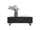 Coffee Table, One Drawer, Four Legs, Black B097132903