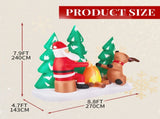 9FT Lighted Christmas Inflatable Decoration, Inflatable Santa and Reindeer Around Campfire, Funny 30767144
