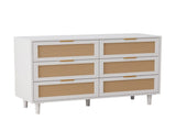43.31"6-Drawers Rattan Storage Cabinet Rattan Drawer,for Bedroom,Living Room,White 94765252
