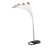 ZNTS Chrome and Black Floor Lamp with Curvy Dome Shades B062P153744