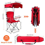 Foldable Beach Canopy Chair Sun Protection Camping Lawn Canopy Chair 330LBS Load Folding Seat w/ Cup 31803422