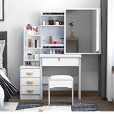 Fashion Vanity Desk with Mirror and Lights for Makeup and Chair, Vanity Mirror with Lights and Table W509120066
