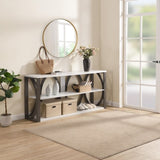 3-Tier Industrial Console Table, 70.87 inch, Narrow Entry Table Long Table with Storage for W2317P230074