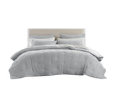 3-Piece Full/Queen Cotton Embroidered Quilt Set,Blue B035P408345