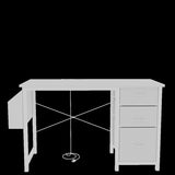 47.3"office desk with power outlet,3 drawers,Side Pocket, Study Desk Easy to Assemble,Frame W2887P239381