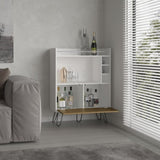 Tori 42" Tall One-Door Bar Cabinet with Three Cubbies, Three Shelves, Top Prep surface with Rail for B200P286936