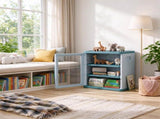 3-Tier Adjustable Toy Storage Organizer, Dustproof HDPE Plastic Cabinet with Transparent Door, Light 02358354