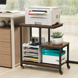 3-layer brown edge table with wheels 09421955